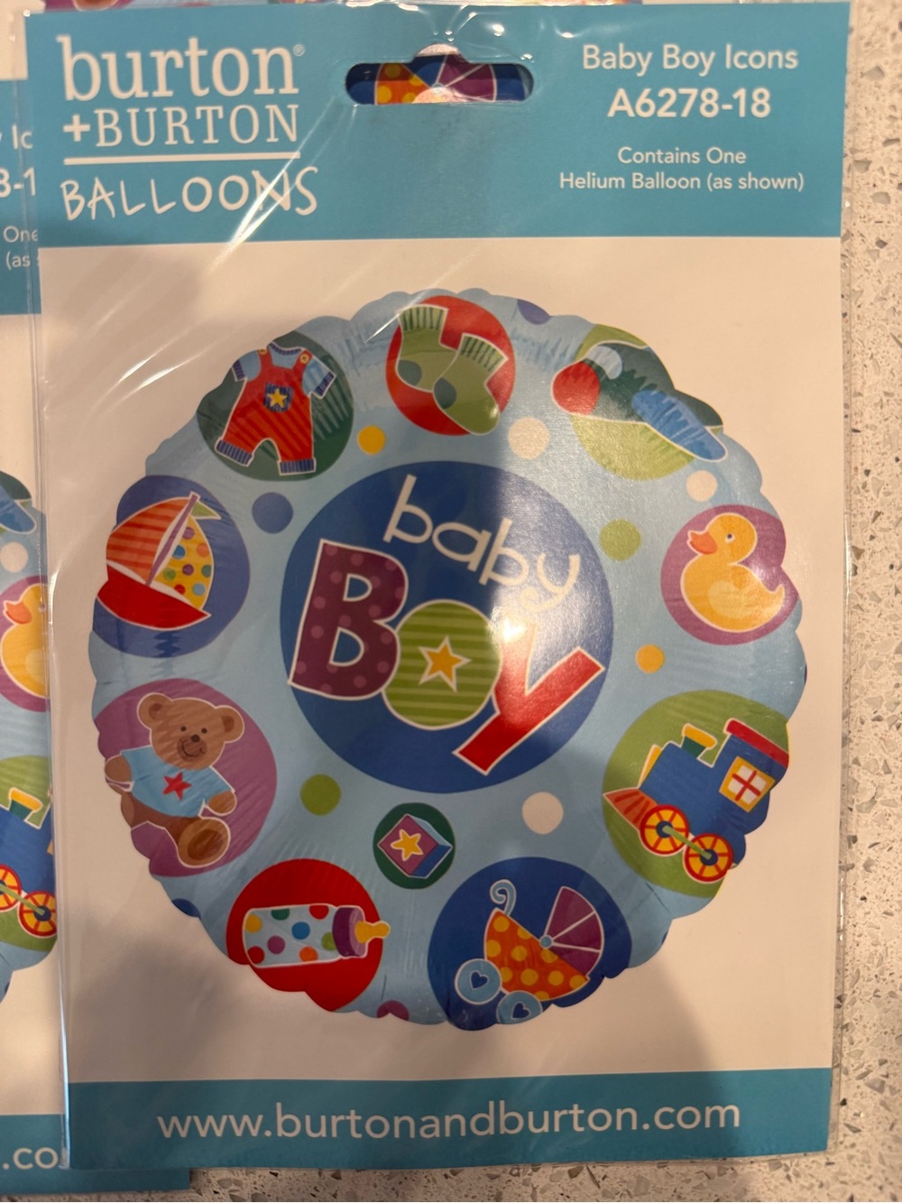 Baby Boy Icons Helium Balloon - Blue